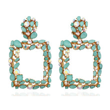 Load image into Gallery viewer, KMVEXO Pink Statement Earrings for Women Crystal AB Big Earring 2019 New Rhinestone Drop Earing Luxury Geometric Fashion Jewelry
