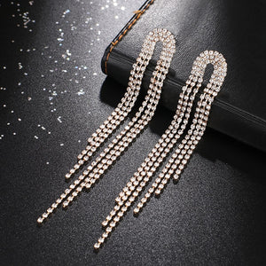 Rhinestone earrings Tassel Drop Earring For Women Luxury Jewelry Long Dangle Earing 2019 Party fashion accessories E619