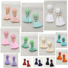 Load image into Gallery viewer, Bohemia Small Tassel Earrings for Women Green Multi-color Beads Fringe Earring Summer Earing Boucle D&#39;oreille Pendante 2019 New
