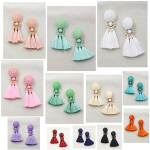 Bohemia Small Tassel Earrings for Women Green Multi-color Beads Fringe Earring Summer Earing Boucle D'oreille Pendante 2019 New