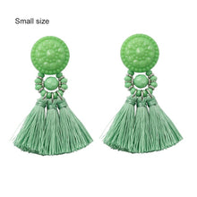 Load image into Gallery viewer, Bohemia Small Tassel Earrings for Women Green Multi-color Beads Fringe Earring Summer Earing Boucle D&#39;oreille Pendante 2019 New
