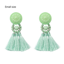 Load image into Gallery viewer, Bohemia Small Tassel Earrings for Women Green Multi-color Beads Fringe Earring Summer Earing Boucle D&#39;oreille Pendante 2019 New
