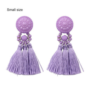 Bohemia Small Tassel Earrings for Women Green Multi-color Beads Fringe Earring Summer Earing Boucle D'oreille Pendante 2019 New