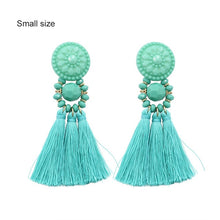 Load image into Gallery viewer, Bohemia Small Tassel Earrings for Women Green Multi-color Beads Fringe Earring Summer Earing Boucle D&#39;oreille Pendante 2019 New
