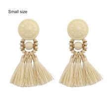 Load image into Gallery viewer, Bohemia Small Tassel Earrings for Women Green Multi-color Beads Fringe Earring Summer Earing Boucle D&#39;oreille Pendante 2019 New
