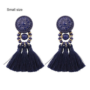 Bohemia Small Tassel Earrings for Women Green Multi-color Beads Fringe Earring Summer Earing Boucle D'oreille Pendante 2019 New