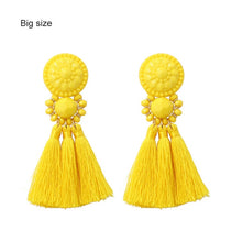 Load image into Gallery viewer, Bohemia Small Tassel Earrings for Women Green Multi-color Beads Fringe Earring Summer Earing Boucle D&#39;oreille Pendante 2019 New
