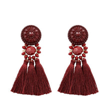 Load image into Gallery viewer, Bohemia Small Tassel Earrings for Women Green Multi-color Beads Fringe Earring Summer Earing Boucle D&#39;oreille Pendante 2019 New
