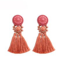 Load image into Gallery viewer, Bohemia Small Tassel Earrings for Women Green Multi-color Beads Fringe Earring Summer Earing Boucle D&#39;oreille Pendante 2019 New
