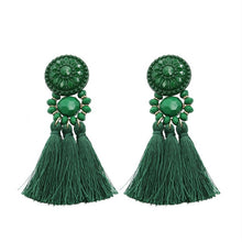 Load image into Gallery viewer, Bohemia Small Tassel Earrings for Women Green Multi-color Beads Fringe Earring Summer Earing Boucle D&#39;oreille Pendante 2019 New
