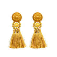 Load image into Gallery viewer, Bohemia Small Tassel Earrings for Women Green Multi-color Beads Fringe Earring Summer Earing Boucle D&#39;oreille Pendante 2019 New
