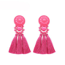 Load image into Gallery viewer, Bohemia Small Tassel Earrings for Women Green Multi-color Beads Fringe Earring Summer Earing Boucle D&#39;oreille Pendante 2019 New
