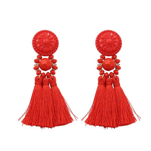 Bohemia Small Tassel Earrings for Women Green Multi-color Beads Fringe Earring Summer Earing Boucle D'oreille Pendante 2019 New