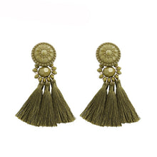Load image into Gallery viewer, Bohemia Small Tassel Earrings for Women Green Multi-color Beads Fringe Earring Summer Earing Boucle D&#39;oreille Pendante 2019 New
